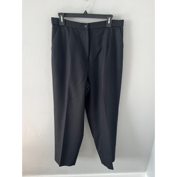 Pendleton Petites Virgin Wool Black Trouser Pants Office Business Womens Size 14 - Picture 1 of 8
